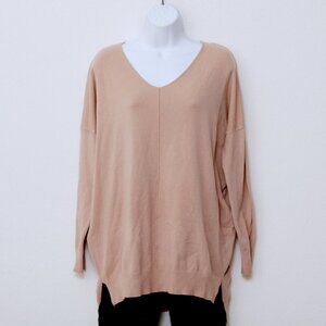 Dreamers Oversized V Neck Sweater Orange Women Size M/L